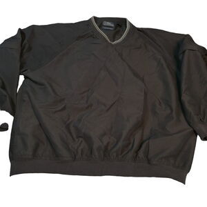 PGA Tour Mens Wind and Water Resistant Windbreaker Black Size L Pullover